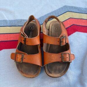 Cat & Jack Kids' Tan Double-Buckle Leather Sandals